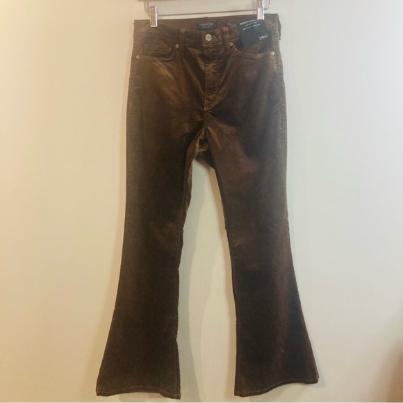 BANANA REPUBLIC Sz 29S Velvet High Rise 5 Pockets Flare Pants - Picture 3 of 15